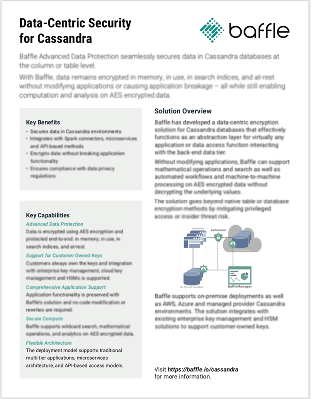 Cassandra Security Data Sheet Image