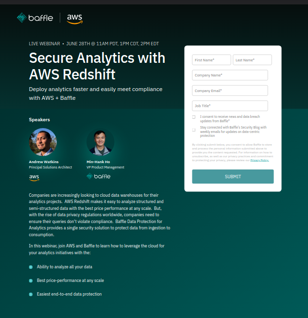 Secure Analytics with Aws Redshift